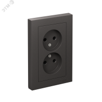 ATLASDESIGN РОЗЕТКА двойная без заземления,16А, в сборе, БАЗАЛЬТ Systeme Electric ATN001420