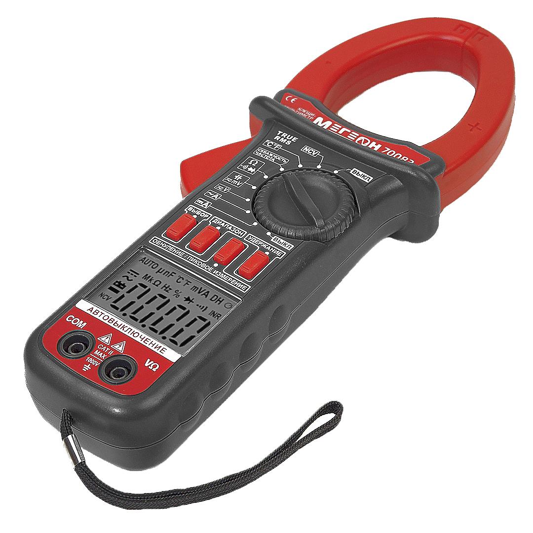 Клещи токоизмерительные цифровые, мультиметр 70083 МЕГЕОН к0000015701