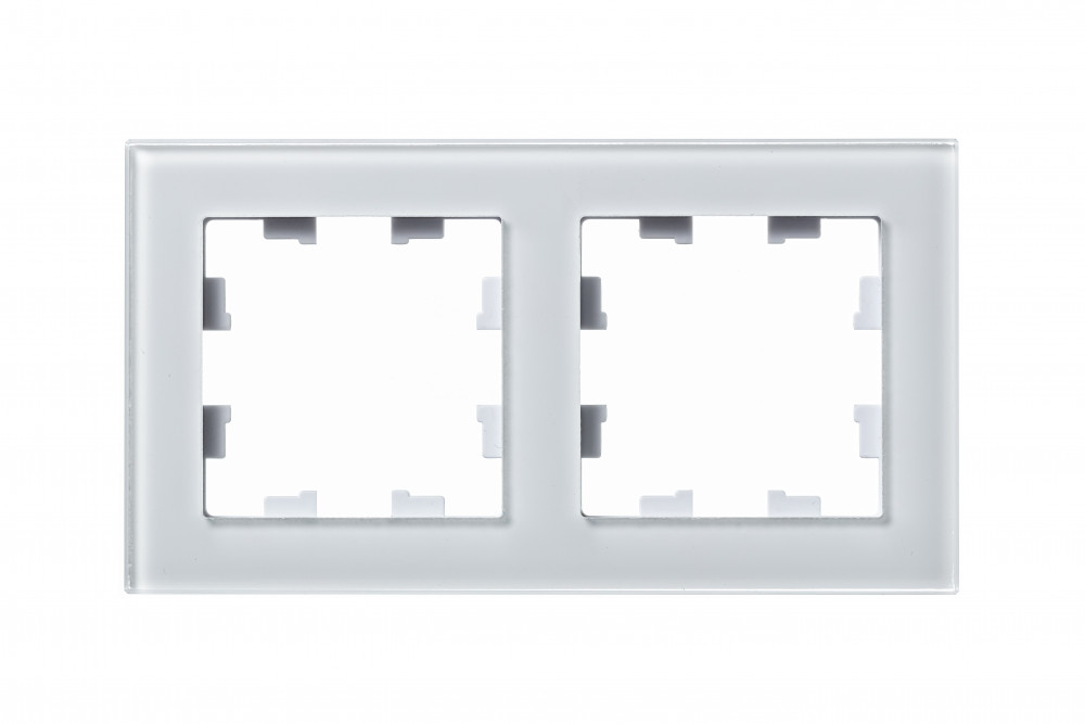 Рамка двухпостовая ATLASDESIGN NATURE, СТЕКЛО БЕЛЫЙ Systeme Electric ATN320102