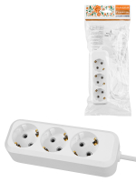 Удлинитель 3 гнезда. 3 метра. с/з. 10 А. 2300 Вт. белый. НАРОДНЫЙ TDM ELECTRIC SQ1303-1041