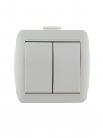 HATA Выключатель двухклавишный белый Lezard 710-0200-101