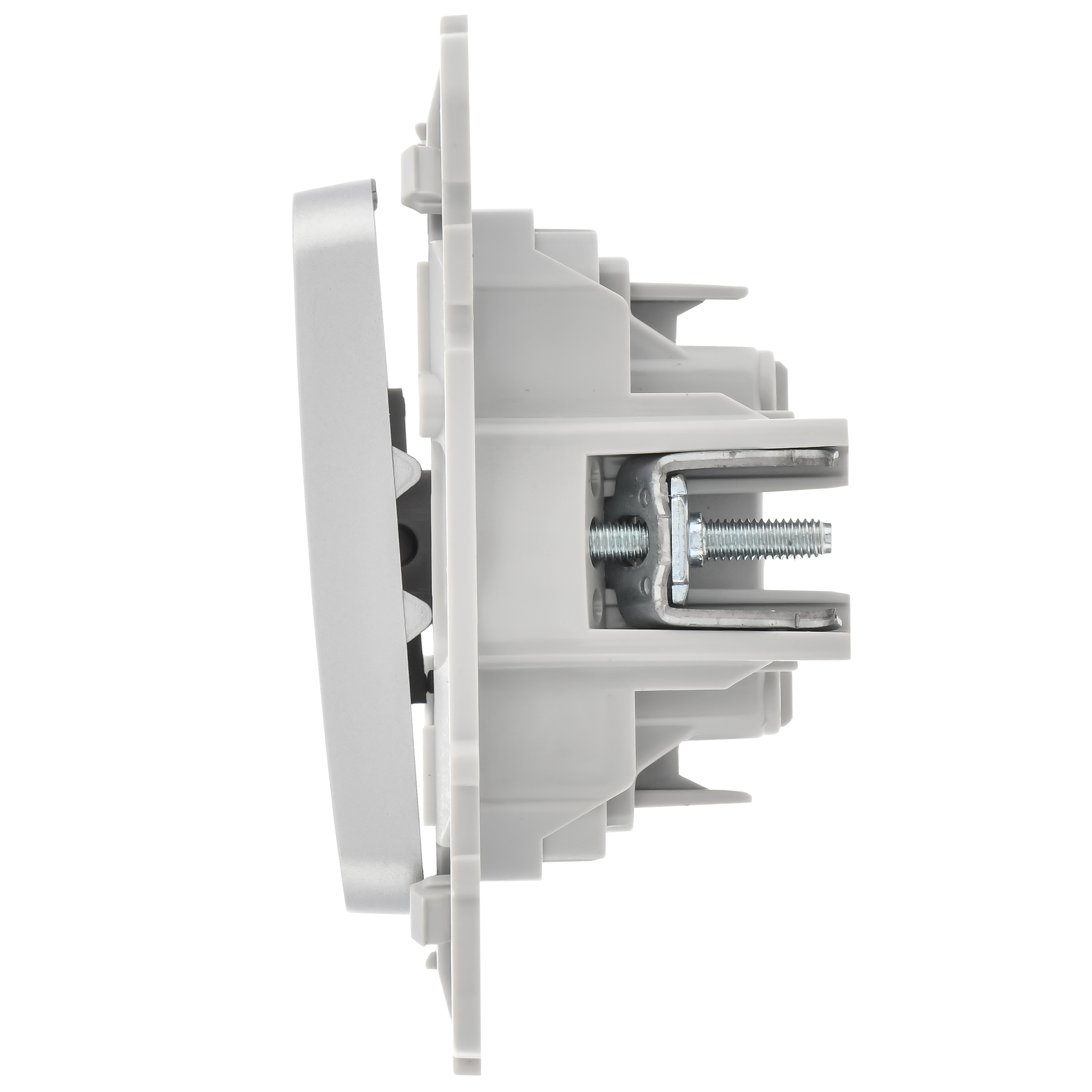 FLITE Выключатель 2-клавишный 10А ВС12-1-0-ФлА алюминий IEK FI-V20-0-10-1-K47