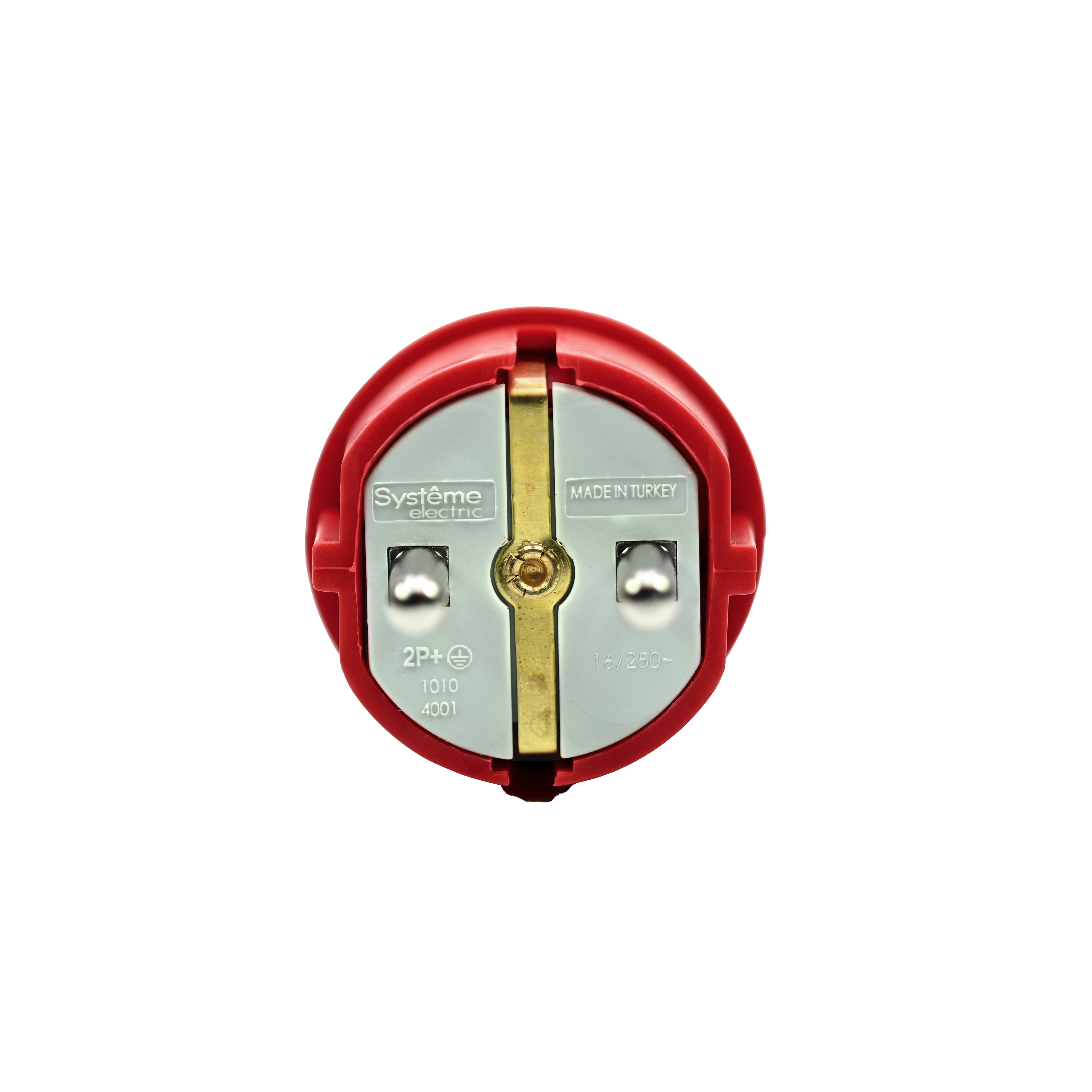 MultiSet Вилка 2К+З прямая каучуковая 16А/250В IP44 Красная Systeme Electric MST4401RD