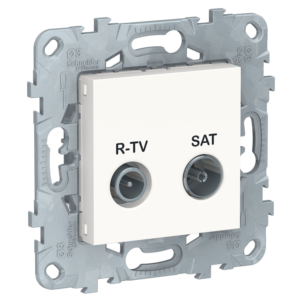 Розетка UNICA NEW R-TV/SAT проходная белый Schneider Electric NU545618