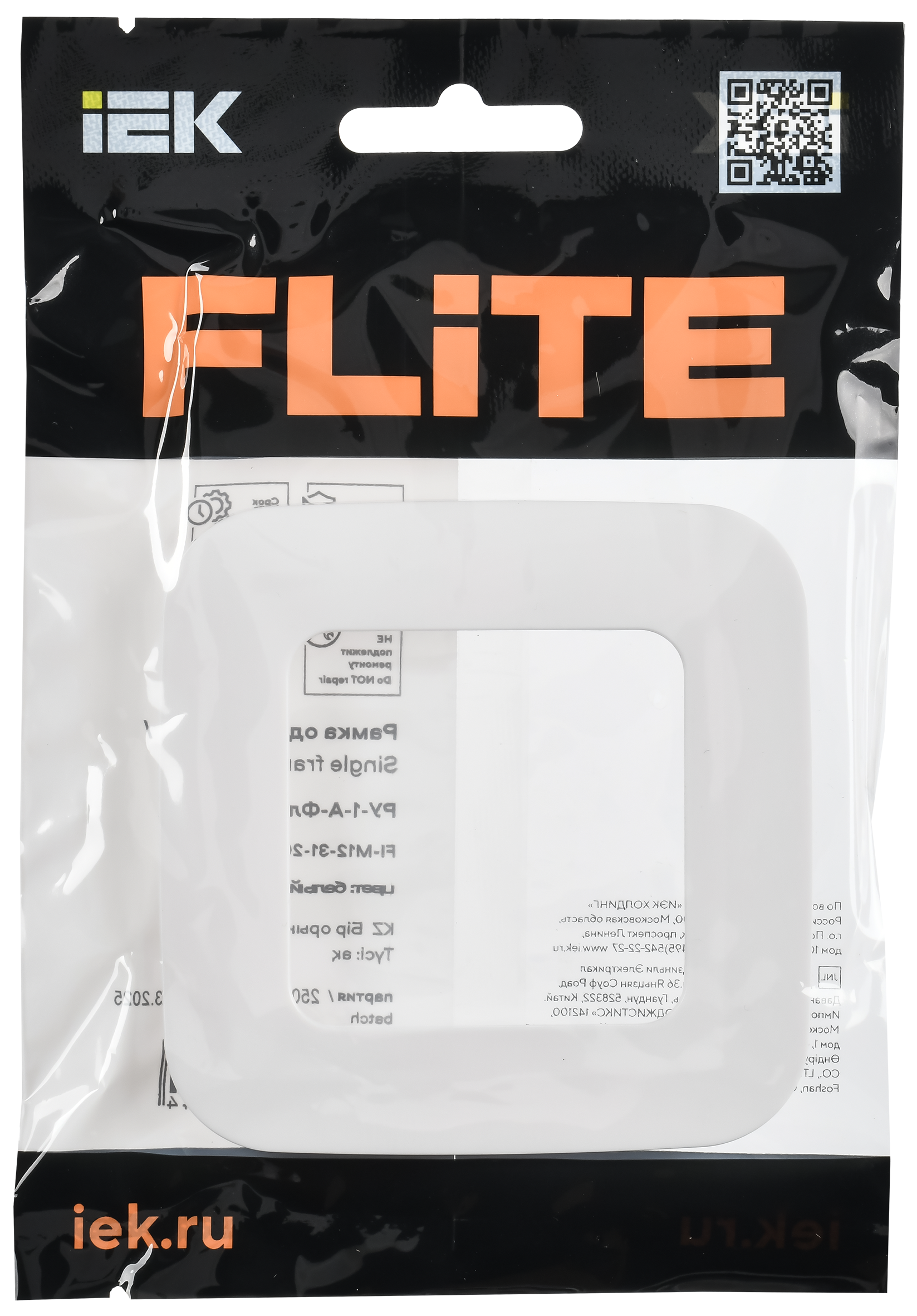 FLITE ARTISTIC Рамка 1-местная РУ-1-А-ФлБ белый IEK FI-M12-31-20-K01