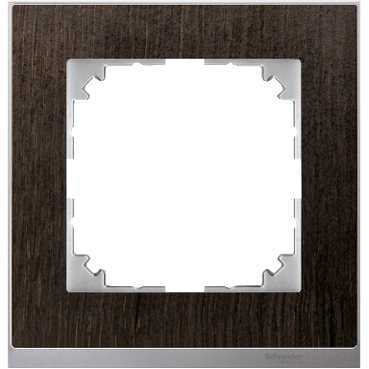 M-Pure Decor Рамка 1 пост венге/алюминий Schneider Electric MTN4010-3671