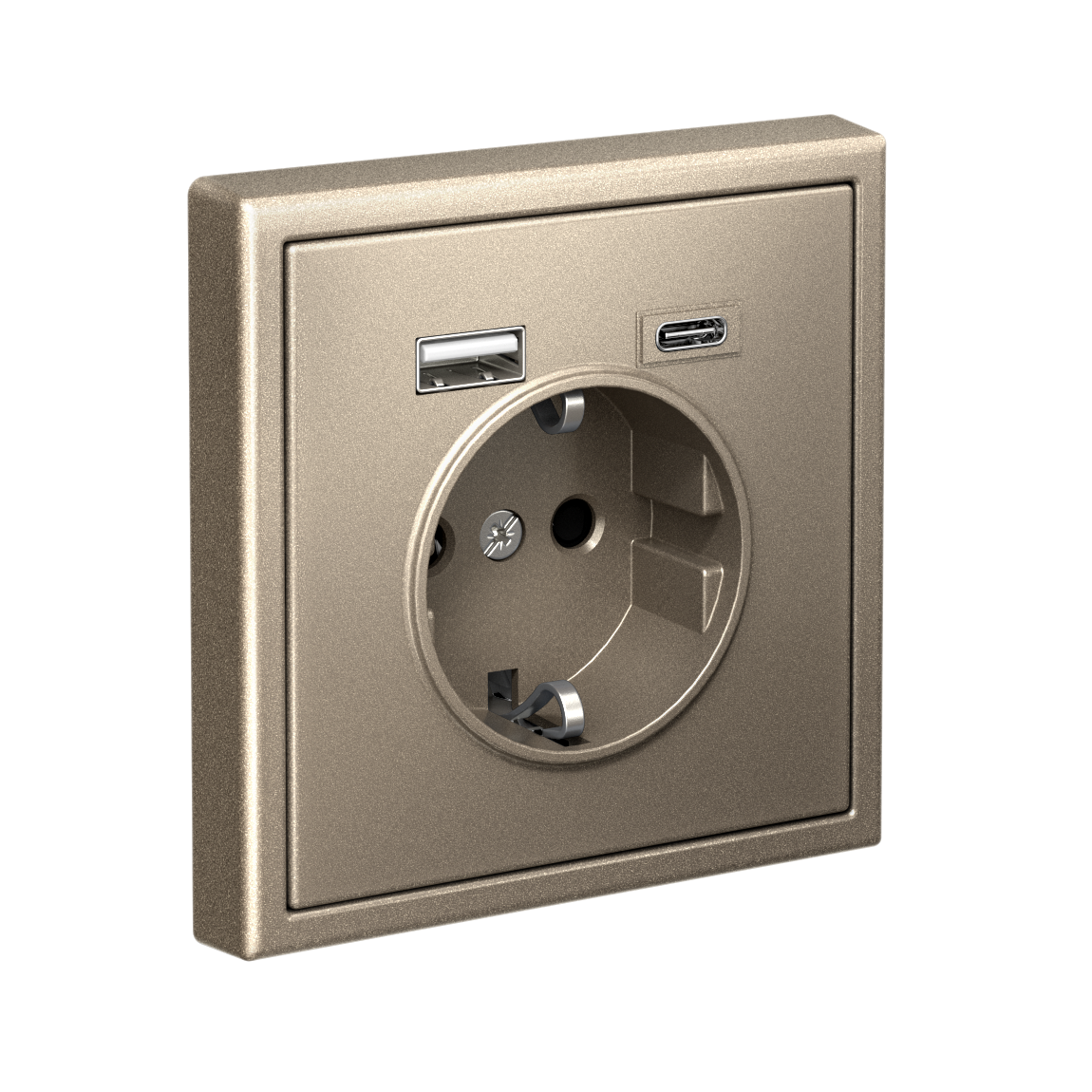 ARTGALLERY розетка 16А с 2 USB A+C, 5В/2,4А/3,0А, 2х5В/1,5А, механизм, шампань Systeme Electric GAL000532