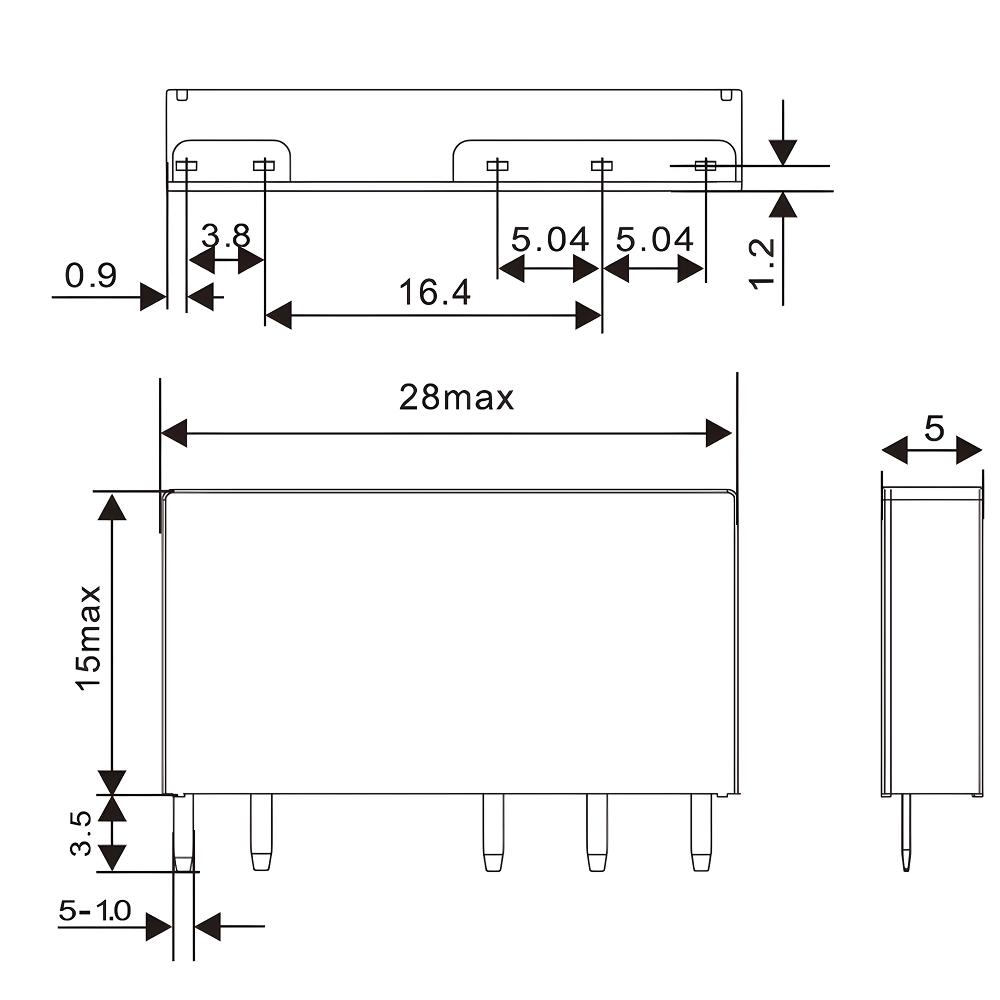 Реле миниатюрное ультратонкое, 1CO, коммутируемый ток 6 А, AgSnO напряжение 24V DC DKC RIS-24DC-1CO