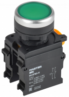 Кнопка d=22мм 1NO+1NC зелёная MASTER IEK MI-BT60-11-3-22-K06