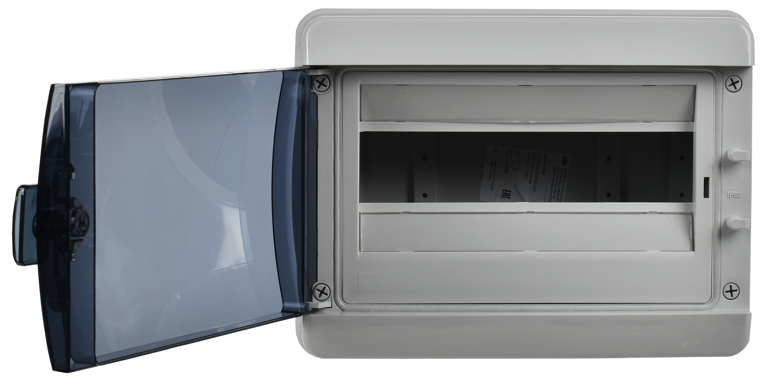 TEKFOR Корпус пластиковый навесной КМПн-12 IP65 черная прозрачная дверь IEK TF5-KP72-N-12-65-K03-K02