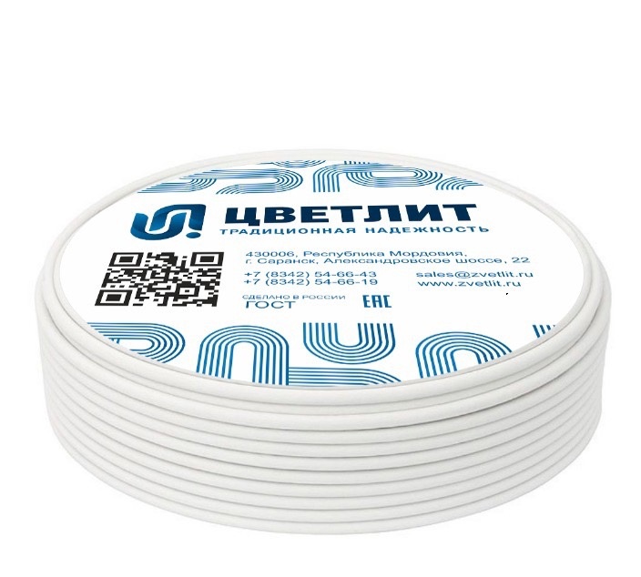 Провод ПВС 3х1,5+1х1,5 белый Цветлит КЗ 00-00135337
