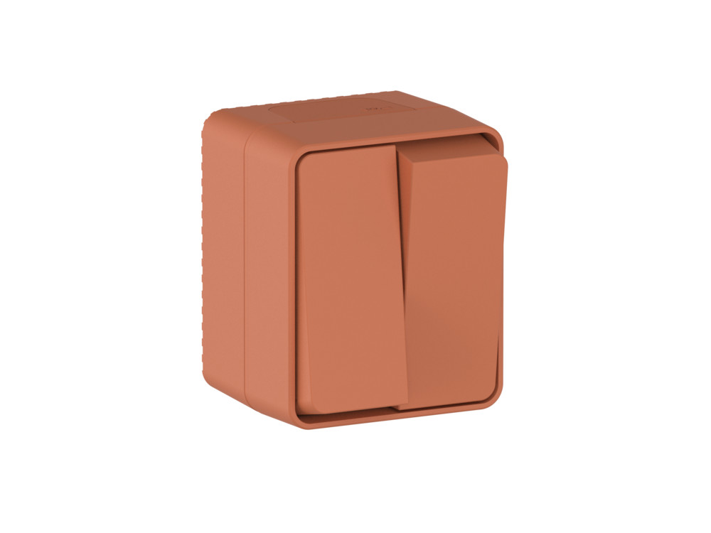 AtlasDesign PROFI IP54 О/У 2-клавишный ВЫКЛЮЧАТЕЛЬ 10 АХ, ТЕРРАКОТОВЫЙ Systeme Electric ATN547051