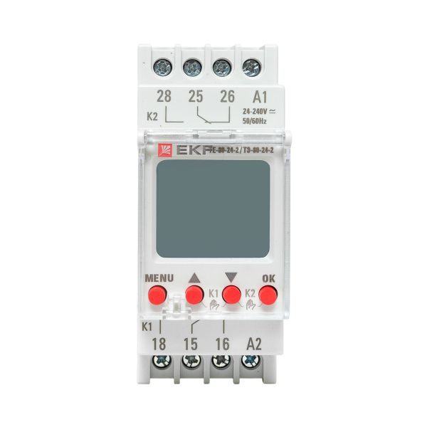 Таймер электронный двухканальный ТЭ-80 24-230В EKF te-80-24-2