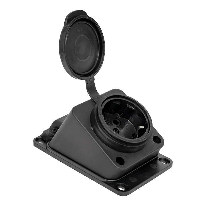 Розетка настенная с защитной крышкой каучуковая наклонная 230В 2P+PE 16A IP44 PROxima EKF RPS-019-16-230-44