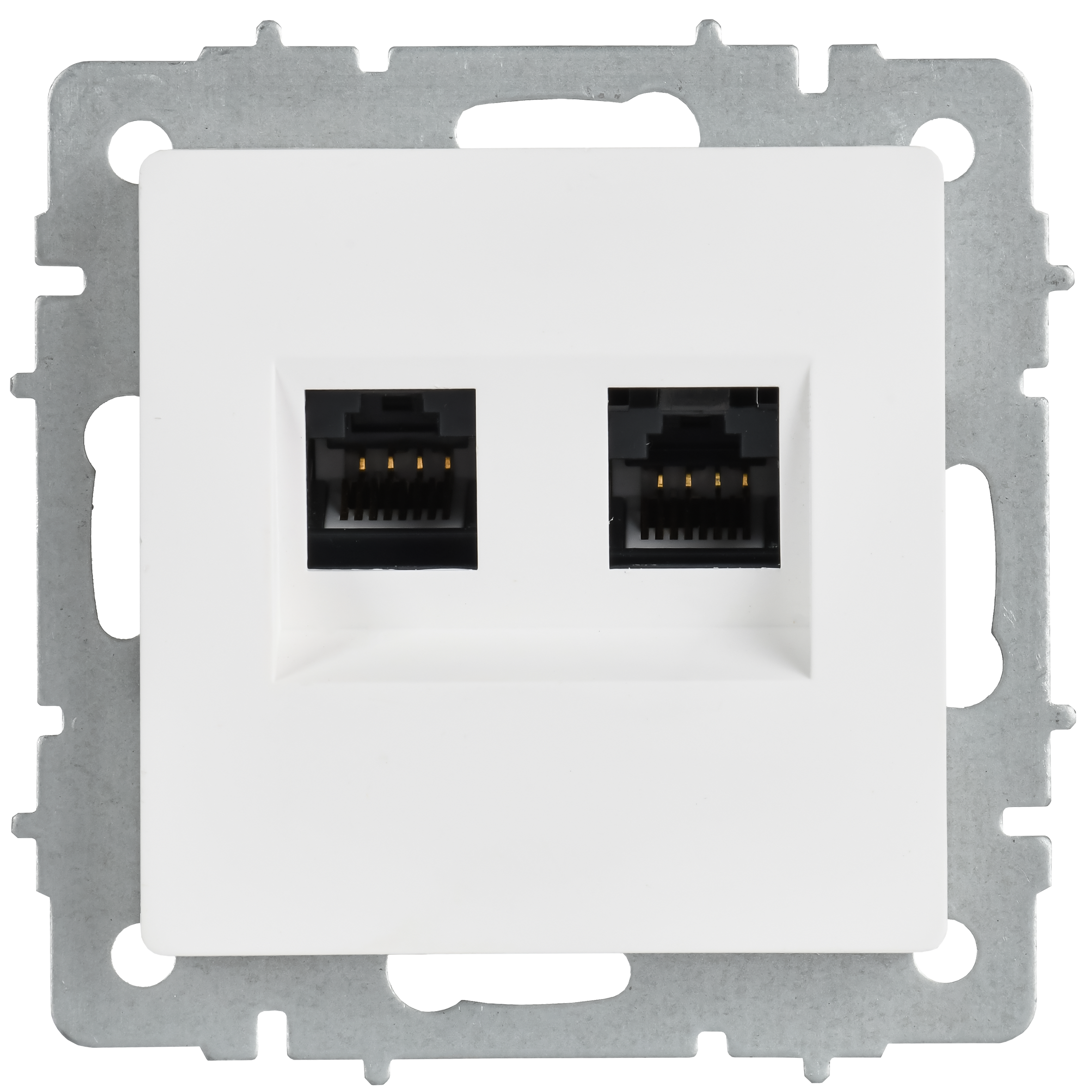 BRITE Розетка компьютерная двойная кат.5E RJ45 РК10-2-БрАБ арктический белый IEK BR-K20-1-K91
