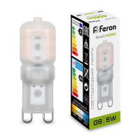 Лампа светодиодная LED 5вт 230в G9 белый капсульная FERON LB-430 25637