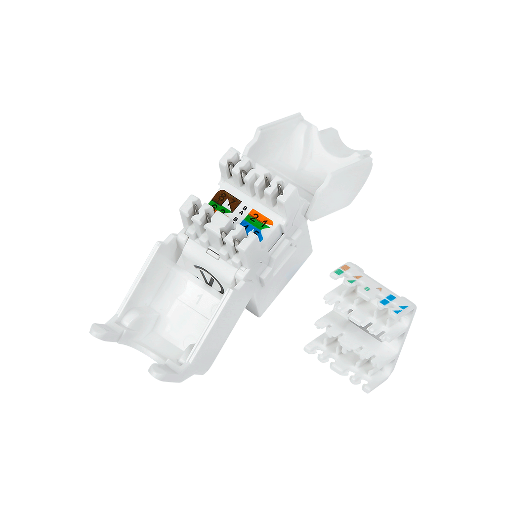 Модуль розеточный CAT6 UTP, Keystone, белый, 180 градусов СегментЭнерго 14616-11127 КА-00003720