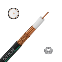 Кабель коаксиальный SAT 703 B ПЭ 100м, черный Cordline CL-SAT703B-PE-black