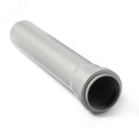 Труба канализационная 50x1000 мм PP, однораструбная, серая PRO AQUA 500049