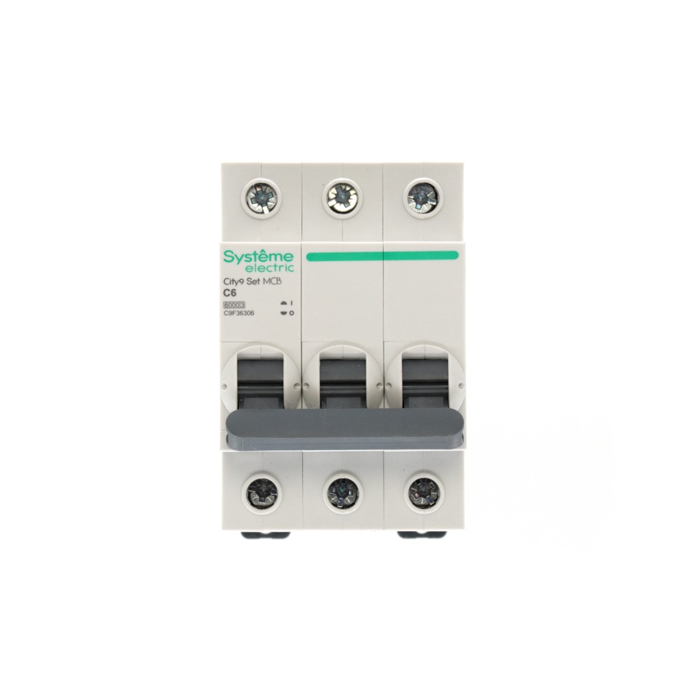 Выключатель автоматический трехполюсный (АВ) С 6А 3P 6kA 400В City9 Set Systeme Electric C9F36306