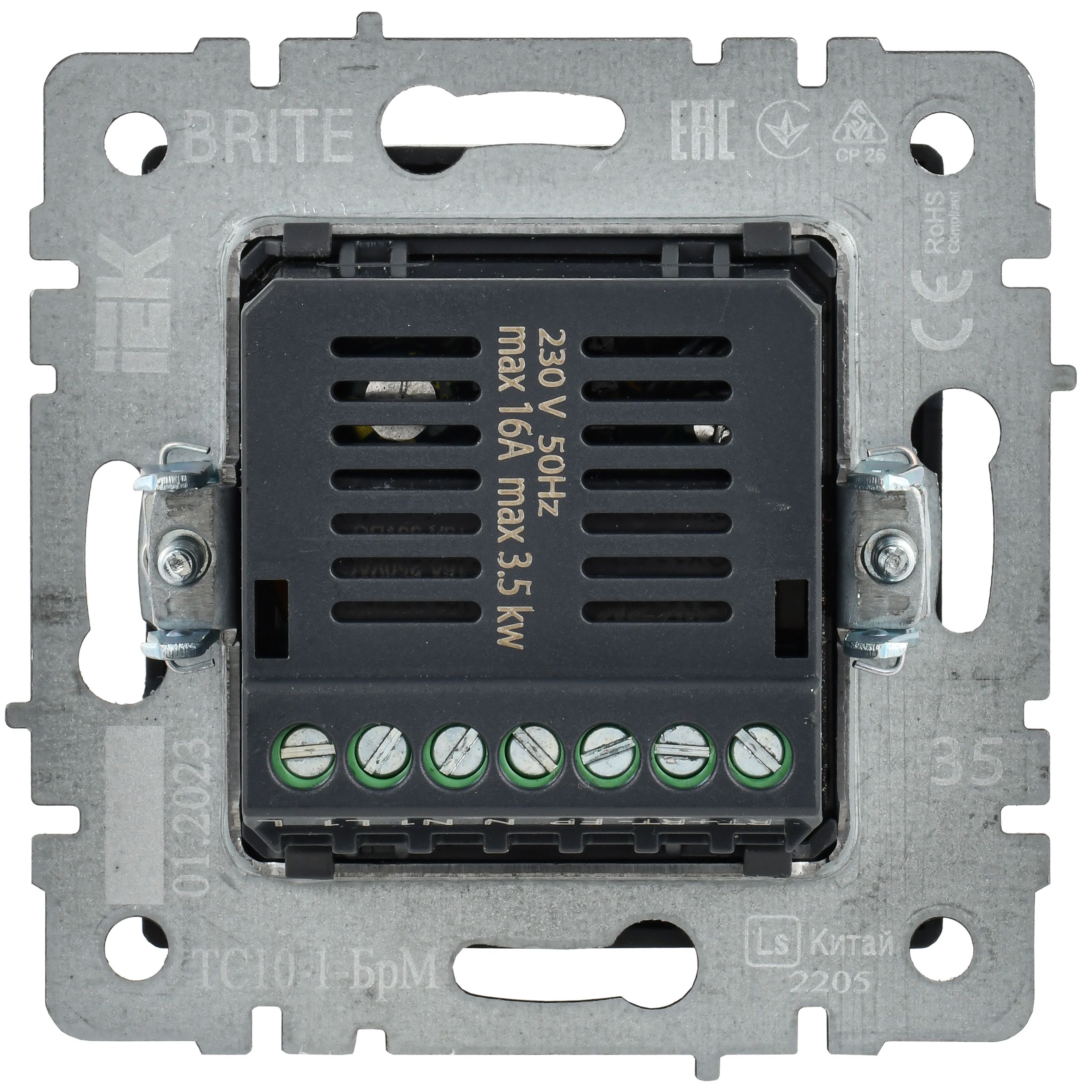BRITE Термостат электронный с индикацией ТС10-1-БрМ маренго IEK BR-RT11-K35