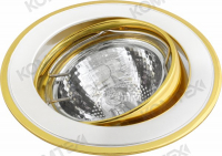 Светильник ИВО-50w 12в GU5.3 поворотный золото/никель/золото КОМТЕХ CORONA 51124 P00373