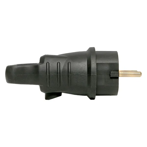 Вилка угловая каучуковая с кольцом 230В 2P+PE 16A IP44 PROxima EKF RPS-017-16-230-44