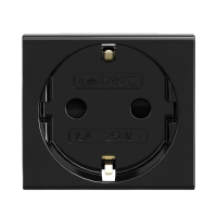 Розетка силовая 2Р+Е со шторками Viva 2 модуля черный DKC 45205