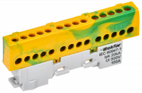 TEKFOR Шина PE земля изол на универсальном держателе 6х9-14-ЖЗ IEK TF-NN10-14-KL-K52