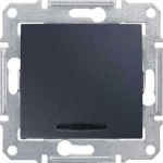 Sedna Переключатель проходной схема7 подсветкой графит Schneider Electric SDN0501170