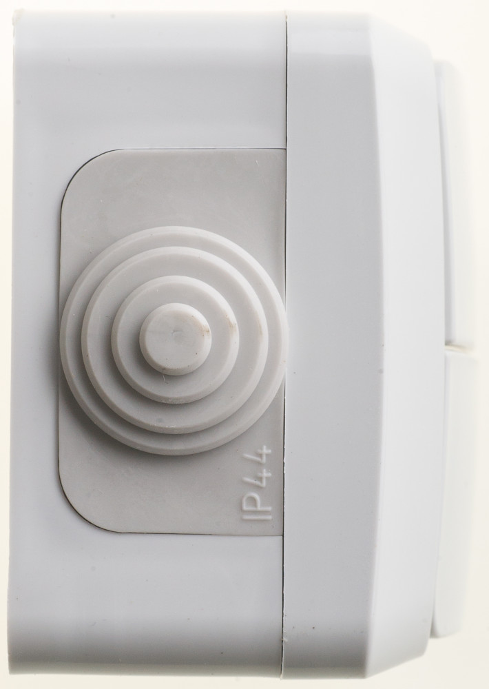 ЭТЮД Выключатель двухклавишный наружный IP44 серый Systeme Electric BA10-042C