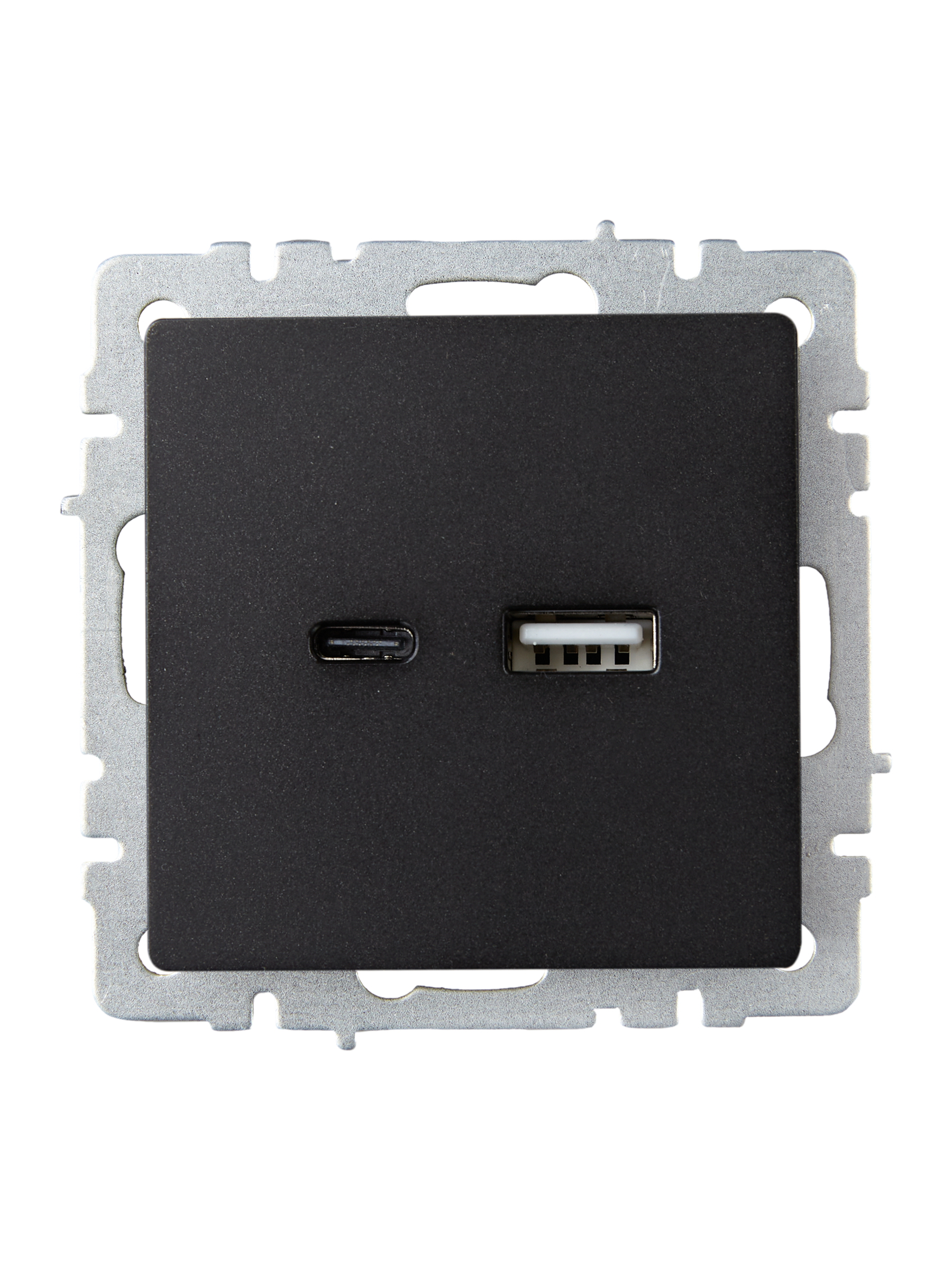 BRITE Розетка USB A+C 18Вт РЮ11-1-БрЧ черный IEK BR-U22-018-K02