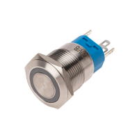 Кнопка антивандальная 19 250В Фикс (5с) ON-OFF/O FF-ON подсв/синяя REXANT 36-3441