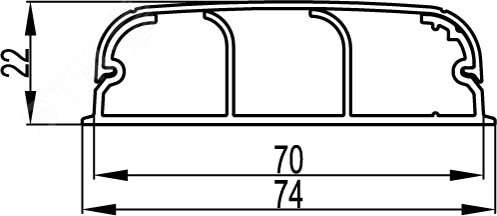 Кабель-канал 70х22 плинтусный треxсекционный с крышкой IN-Liner FRONT DKC 07200