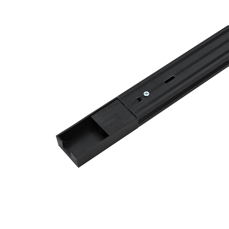 Шинопровод черный (пластик) 2м PTR P 2M-BL с токоподводом и заглушкой JazzWay 5052031