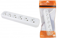 Колодка розеточная 6 гнезд 2П без заземления 10А 250В белая TDM ELECTRIC SQ1806-0038