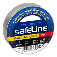 Изолента Safeline 15/10 серо-стальной SafeLine 12121