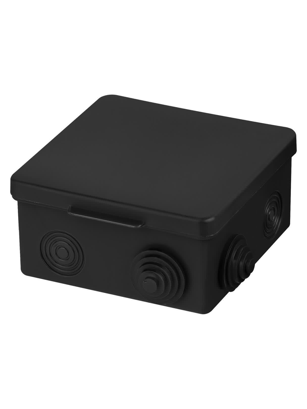 Распаячная коробка ОП 100х100х55мм крышка IP54 8вх. черная инд. штрихкод TDM TDM ELECTRIC SQ1401-0913