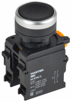 Кнопка d=22мм 1NO+1NC чёрная MASTER IEK MI-BT60-11-3-22-K02