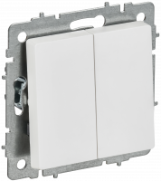 BRITE Выключатель 2-клавишный перекрестный 10А ВС10-2-3-БрАБ арктический белый IEK BR-V23-0-10-K91