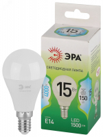 Лампа светодиодная LED 15 Вт 1500Лм 4000К шар нейтральный E14 220-240В LED P45-15W-840-E14 Green Line ЭРА Б0067045