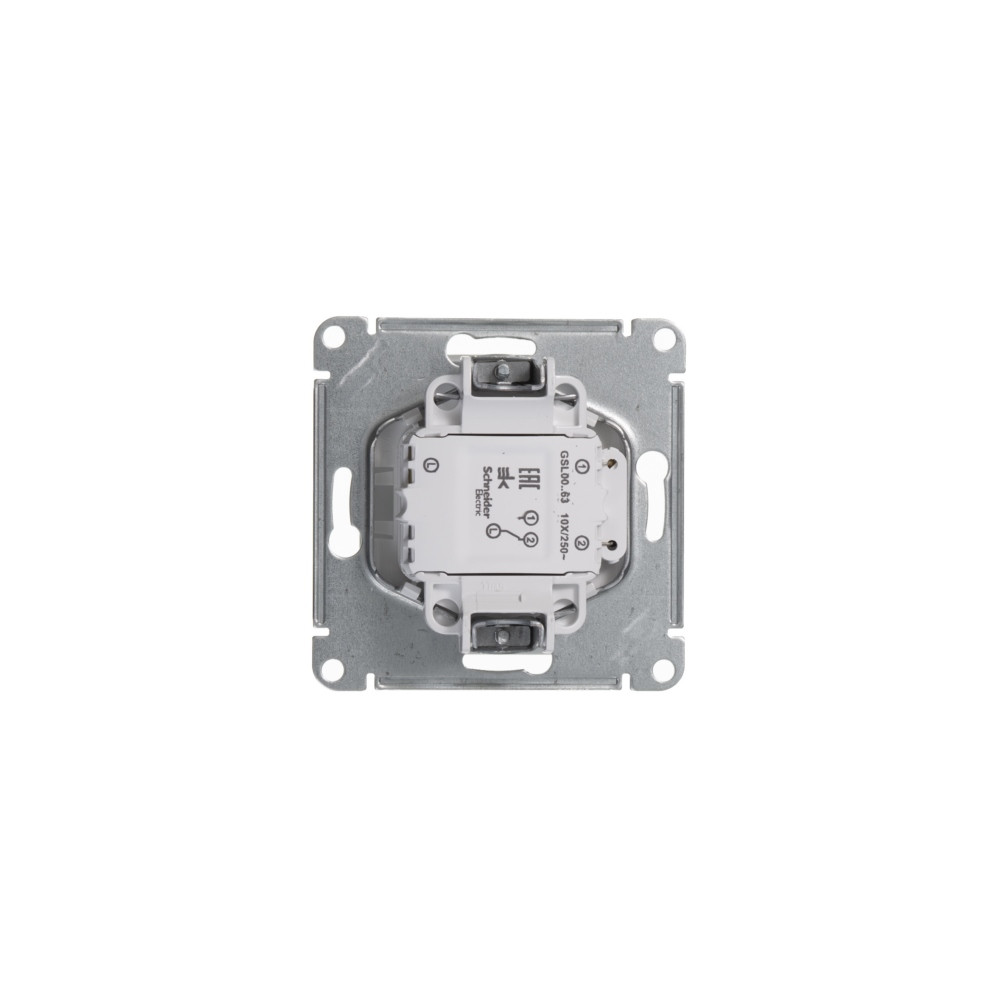 GLOSSA Переключатель одноклавишный с подсветкой в рамку белый схема 6а Systeme Electric GSL000163