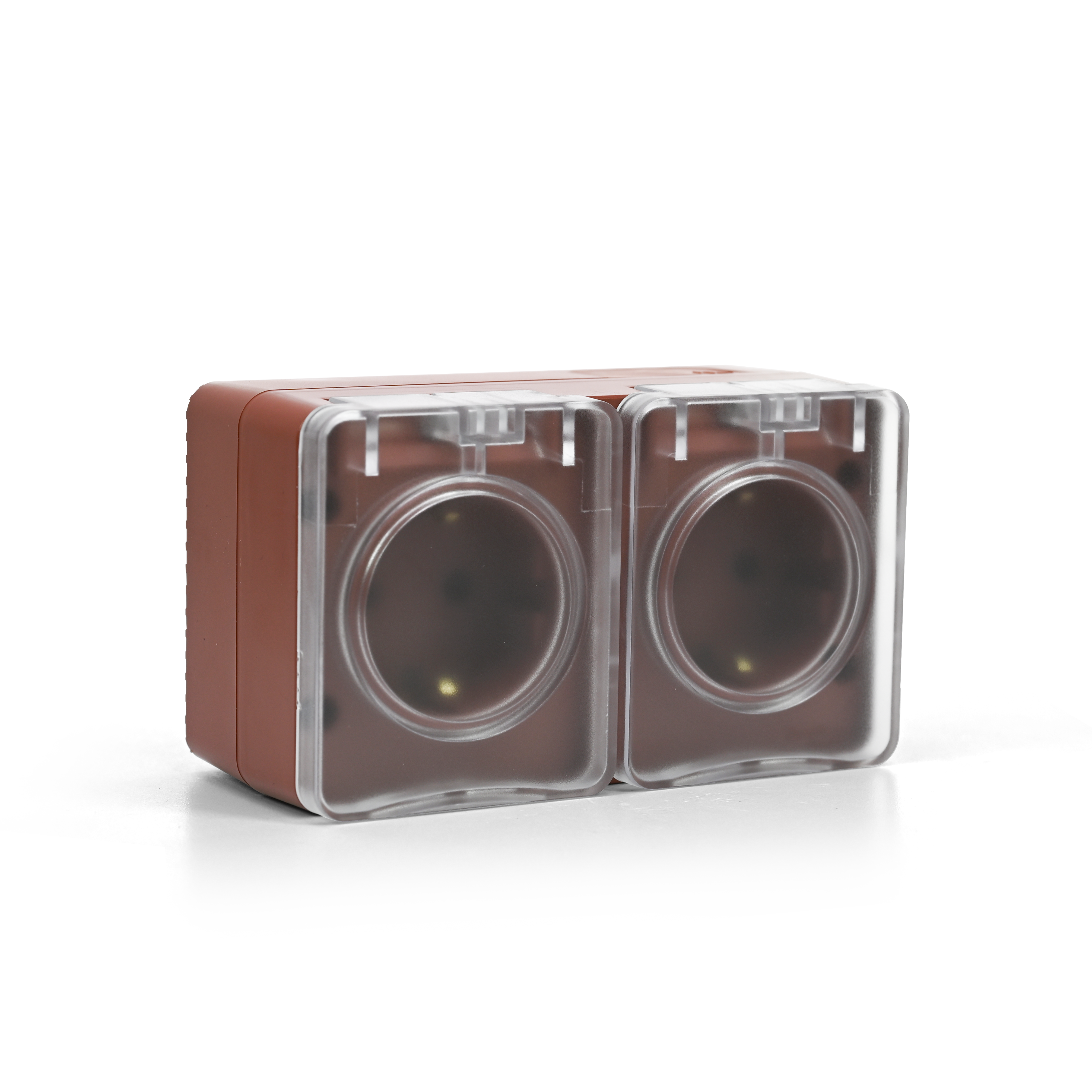 AtlasDesign PROFI IP54 О/У РОЗЕТКА двойная с з/к со шторками 16А, ТЕРРАКОТОВЫЙ Systeme Electric ATN547026