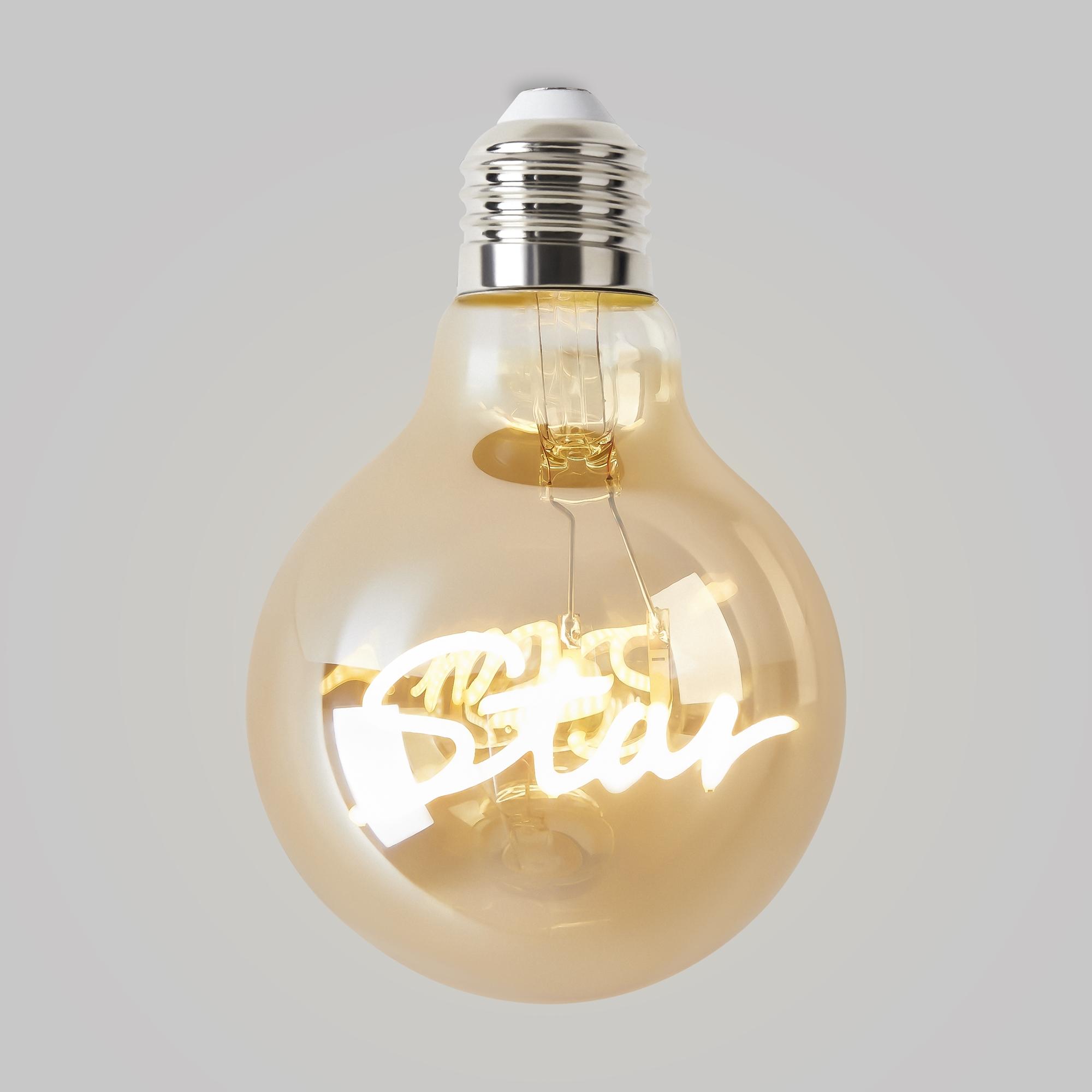 Лампочка филаментная цоколь E27 3W 2400К тип G80 STAR Voltega 8583 VG10-G80E27warm3W-F-STAR