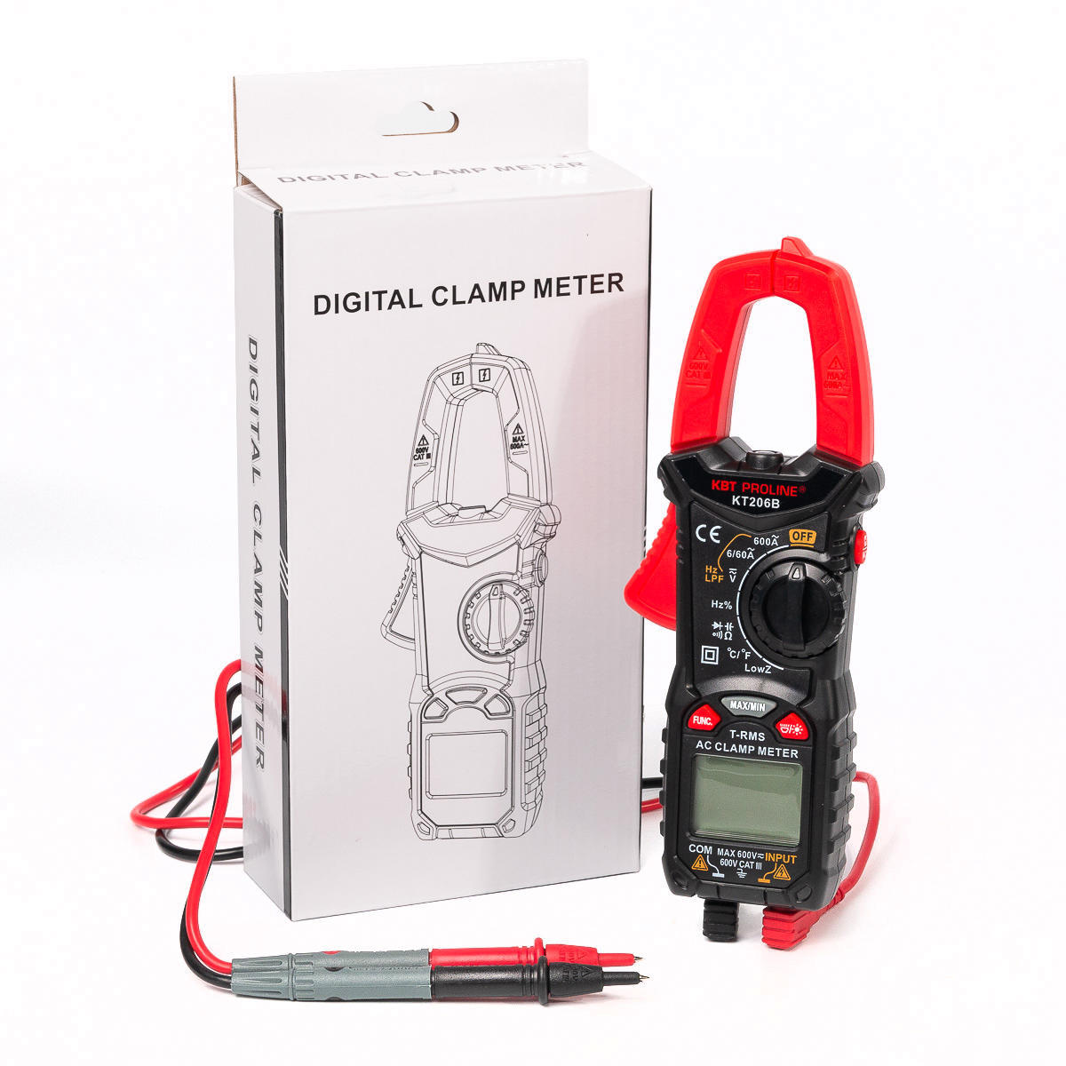 Токовые клещи цифровые KT 206B серия PROLINE КВТ 79130