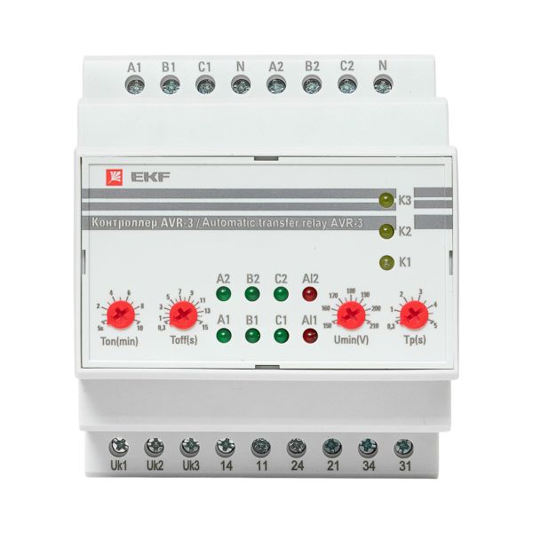 Контроллер АВР на 2 ввода с секционированием AVR-3 PROxima EKF rel-avr-3