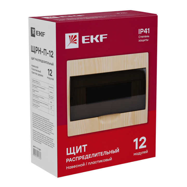 Щит распределительный навесной ЩРН-П-12 светлое дерево IP41 PROxima EKF pb40-n-12-light