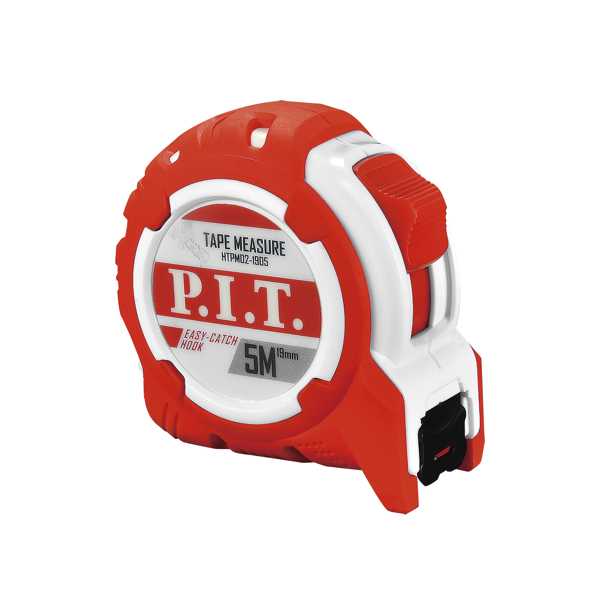 Рулетка с фиксатором   5 м x 19 мм, ABS TPR P.I.T. HTPM02-1905