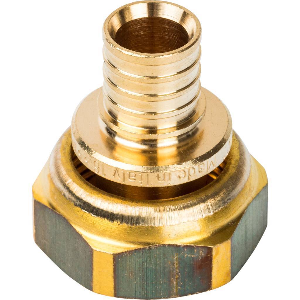 Переходник 16х3/4'ВР с накидной гайкой, аксиальный, латунь STOUT SFA-0019-001634 RG008P0UDAQPA3