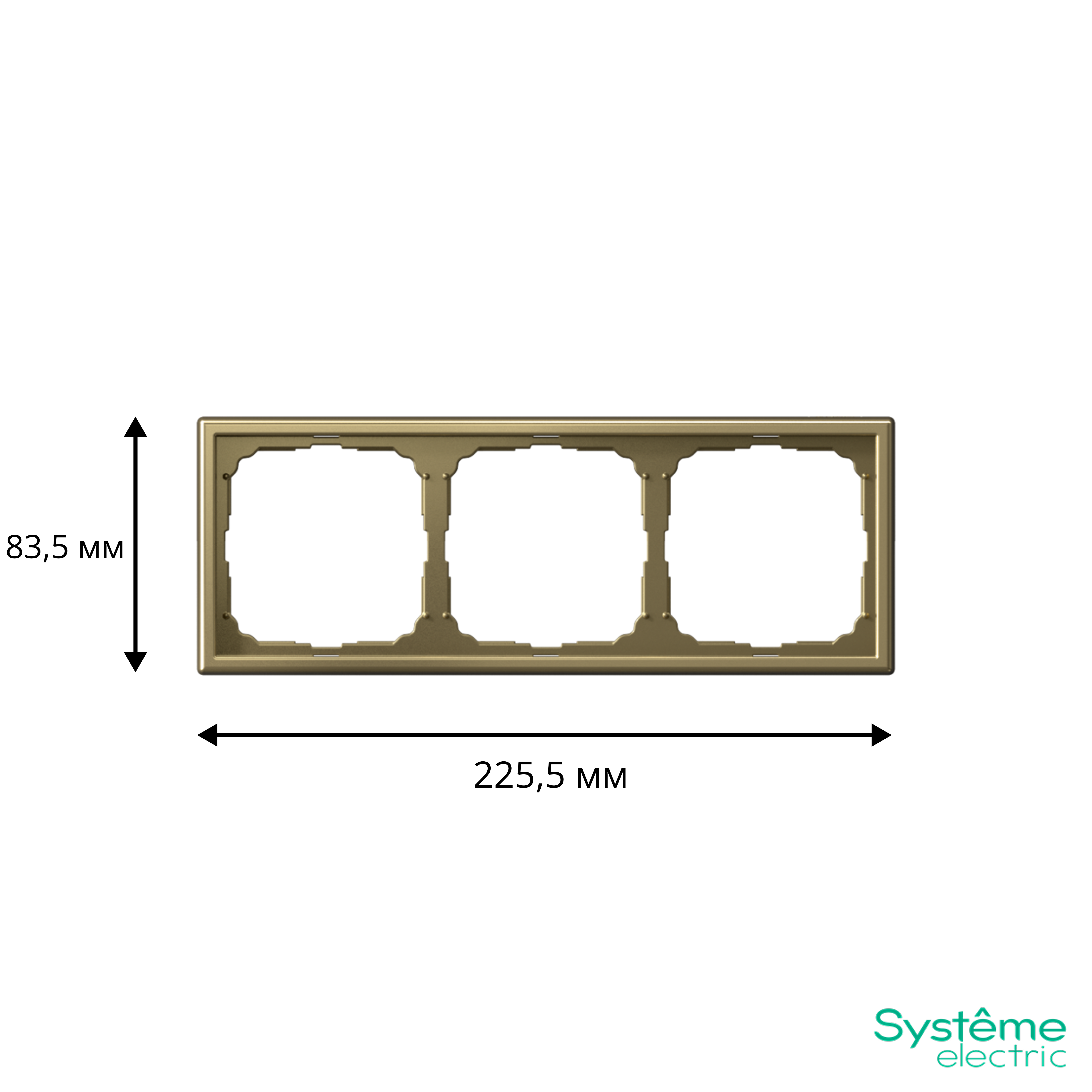 ARTGALLERY рамка 3-постовая, золото Systeme Electric GAL001603